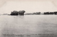 Saint-Cyr-sur-Loire - Crues de la Loire - La Loire entre Tours et Saint-Cyr, l'île Simon inondée.