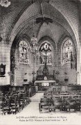 Saint-Cyr-sur-Loire - Intérieur de l'église - Voûte de 1522 - Vitraux et Autel modernes.
