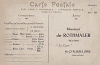 Saint-Cyr-sur-Loire - Carte postale publicitaire - Monsieur De Rothmaler, apiculteur à La Carre.