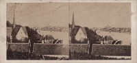 Saint-Cyr-sur-Loire - Photo stéréoscopique - Vue du clocher de St-Cyr et de la ville de Tours prise des coteaux de St-Cyr (17 x 8 cm).