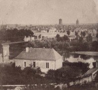 Saint-Cyr-sur-Loire - Photo stéréoscopique - Vue de la ville de Tours prise des coteaux de St-Cyr - Détail (7,5 x 7 cm).